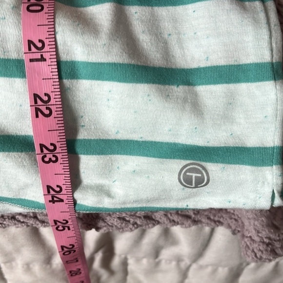 NWOT T By Talbots Women’s Mint Green Striped Tee Tops Size Large - Picture 4 of 6